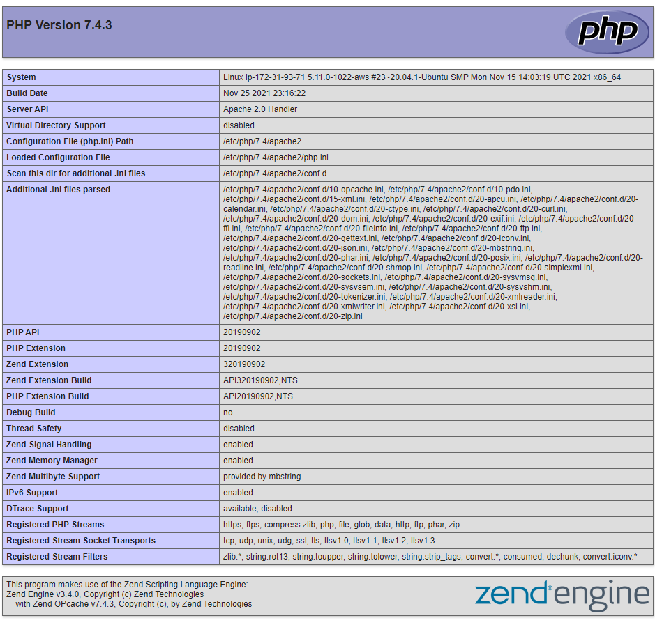 php ubuntu confirmation page